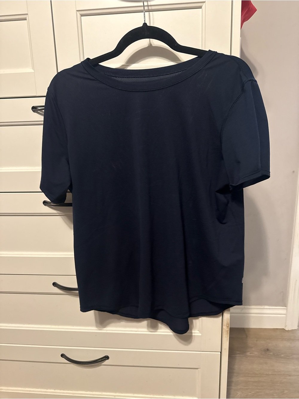 Lululemon High-Neck Running & Training T-Shirt, Size 12, Navy